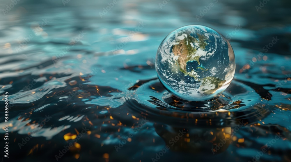 water drop with earth , World Water Day , Generative Ai water drop with earth , World Water Day , Generative Ai