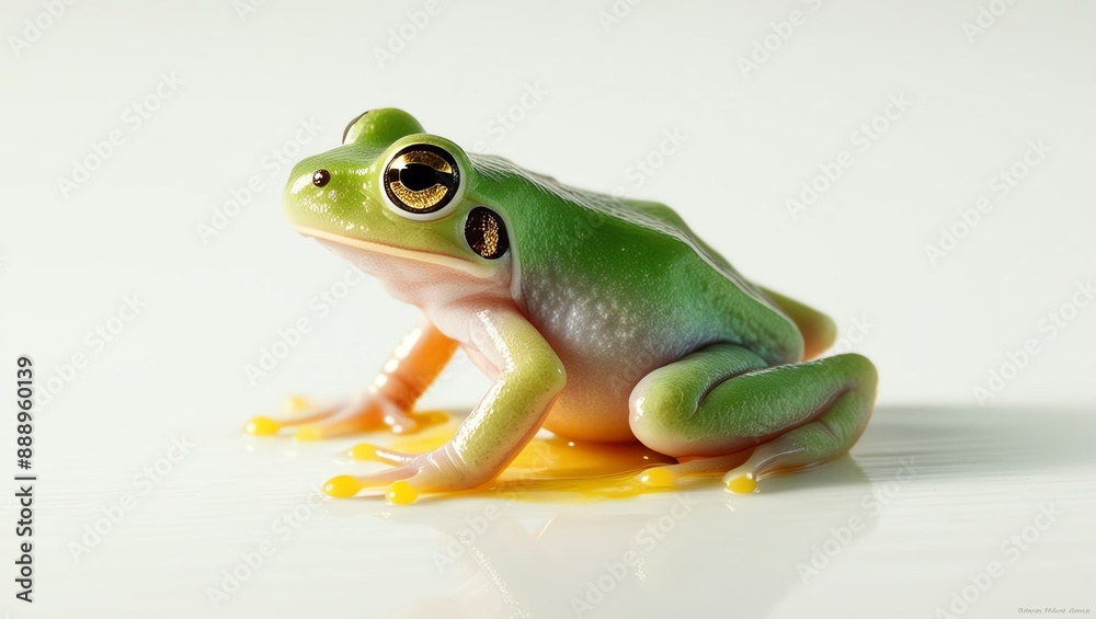 Real photo of new born frog on plain white background Real photo of new born frog on plain white background