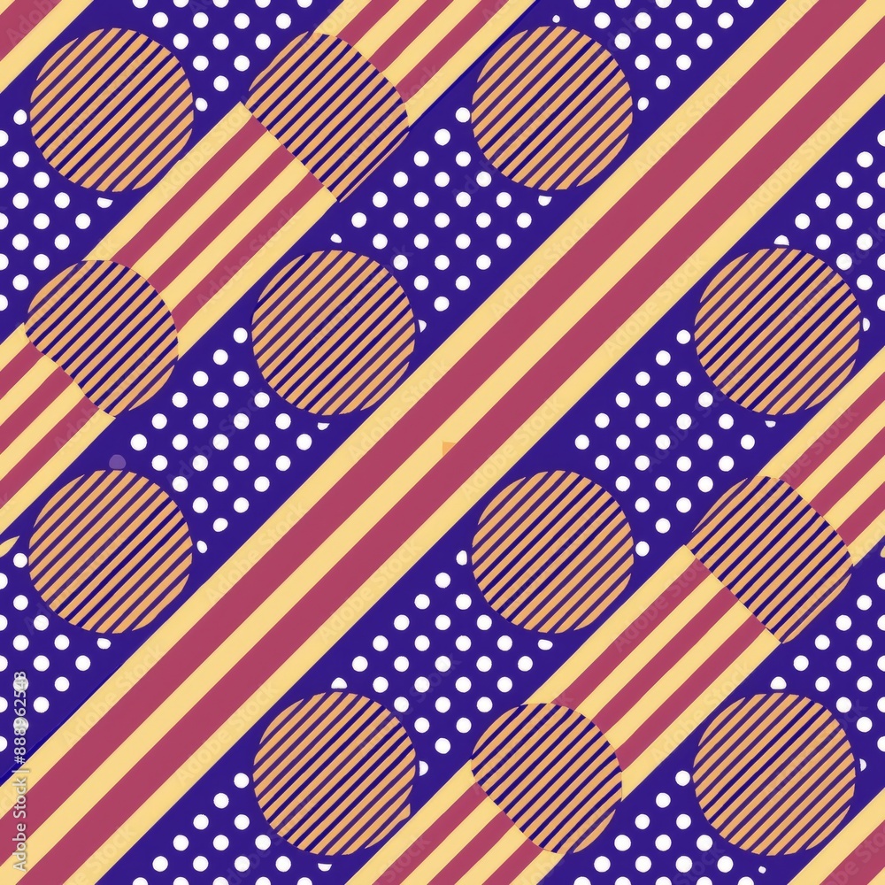 Obraz premium seamless pattern of dotted circles arranged in a diagonal stripe formation, Generative AI