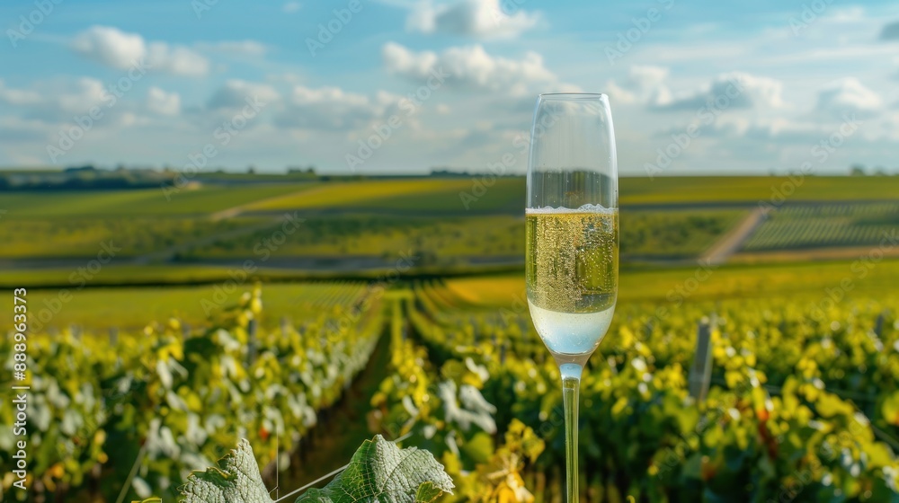 Fototapeta premium Champagne in the Vineyard