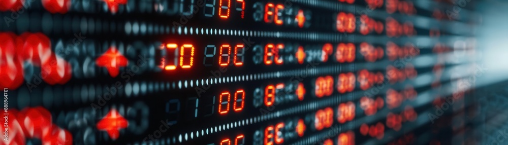 Close-up of a digital stock ticker, symbolizing market updates Close-up of a digital stock ticker, symbolizing market updates