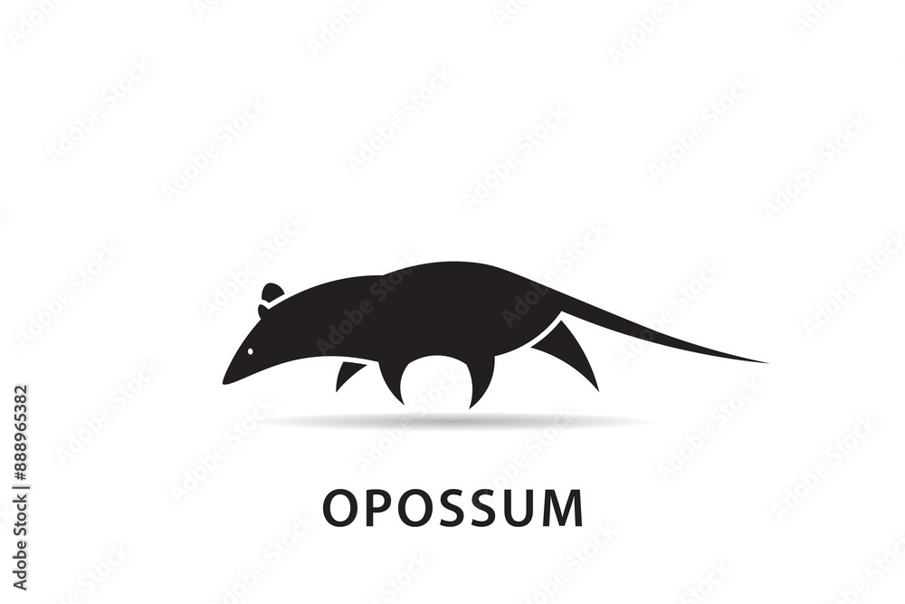 Minimalist opossum logo design, opossum silhouette logo vector, opossum icon design. Minimalist opossum logo design, opossum silhouette logo vector, opossum icon design.