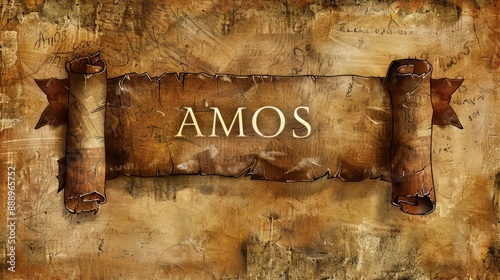 Ancient Biblical Scroll of Amos: A Historic Manuscript for Religious and Educational Use photo