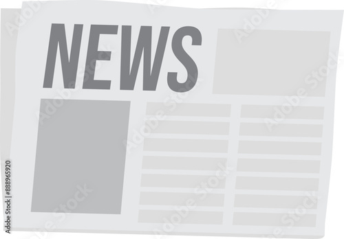 Pile of newspapers on white background. Stack of newspapers. Paper waste.