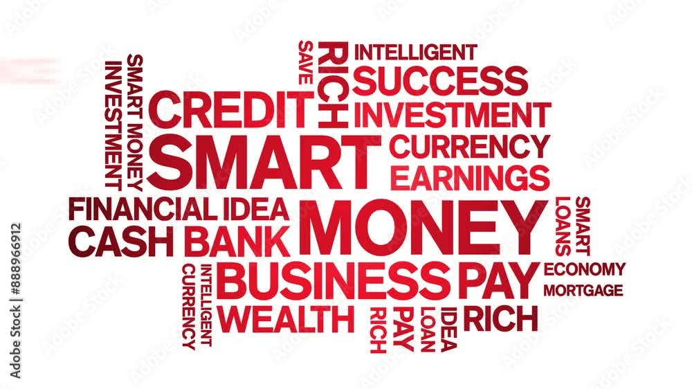 Smart Money animated word cloud;text design animation tag kinetic typography seamless loop. Smart Money animated word cloud;text design animation tag kinetic typography seamless loop.