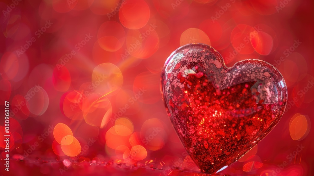 Valentine s Day Theme Heart on Bright Red Background