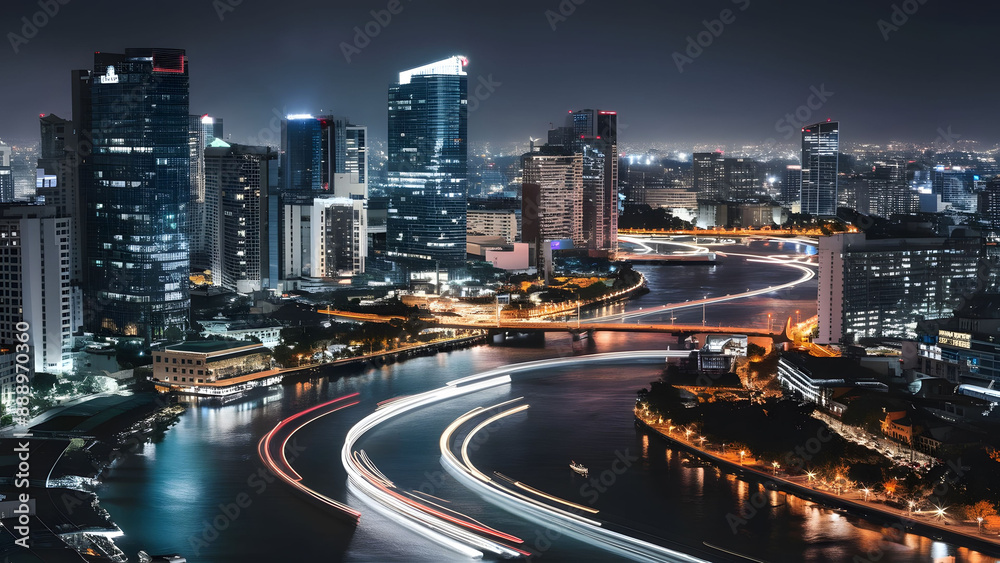 Obraz premium Cityscape photography vibrant