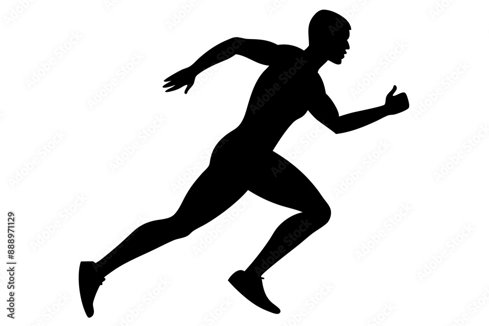 A man running silhouette vector illustration A man running silhouette vector illustration