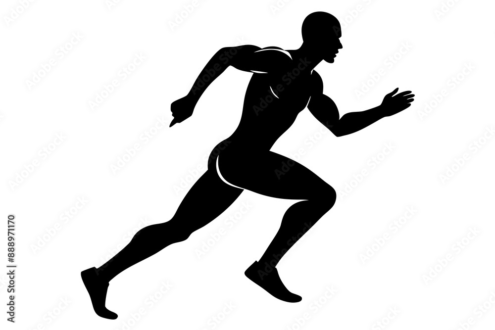 A man running silhouette vector illustration A man running silhouette vector illustration