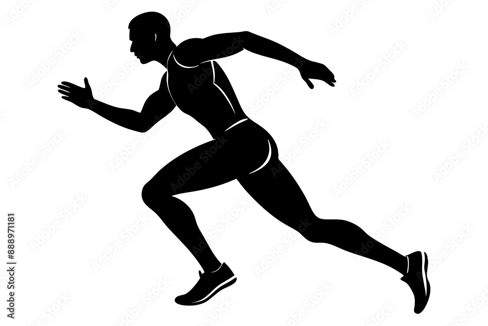 A man running silhouette vector illustration A man running silhouette vector illustration