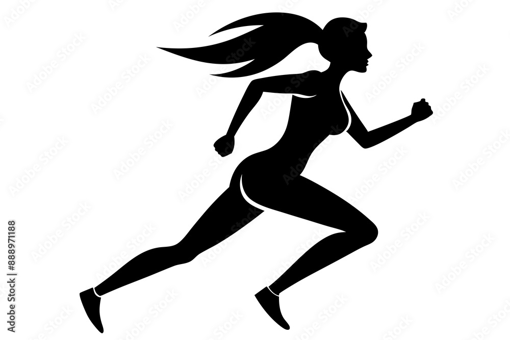 A man running silhouette vector illustration A man running silhouette vector illustration