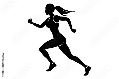 A man running silhouette vector illustration