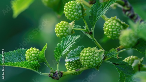 Paper Mullberry Broussonetia papyrifera beautiful green fruits