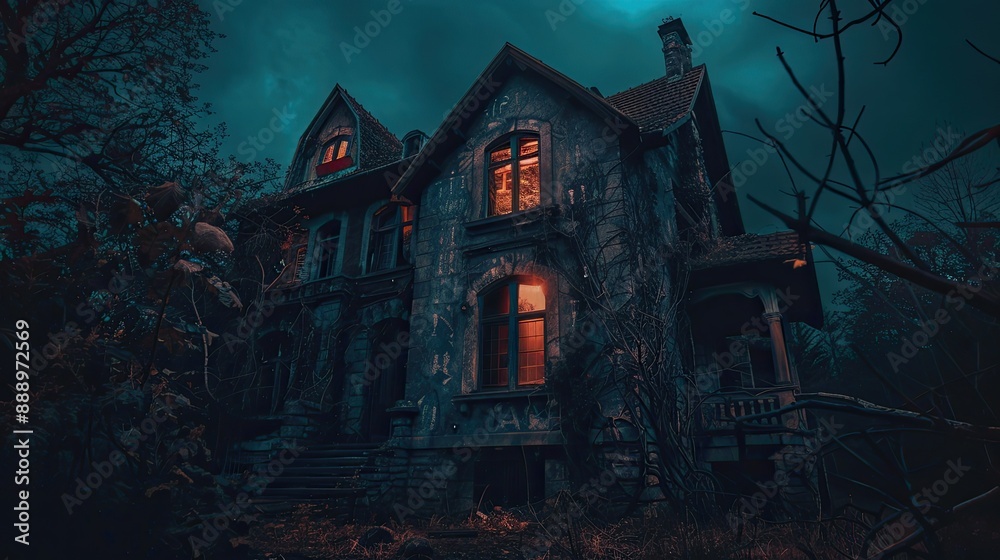 Haunted Creepy Scary House at Night Haunted Creepy Scary House at Night