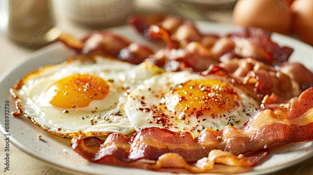 classic american bacon and eggs breakfast classic american bacon and eggs breakfast