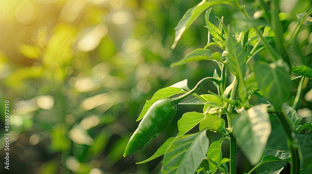 fresh green pepper branch in culture field green chilli cabe ijo fresh green pepper branch in culture field green chilli cabe ijo