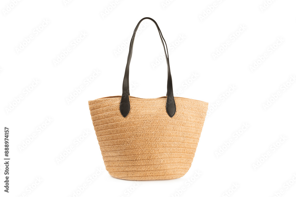 Beach bag isolated on white background. Beach object. Summer stylish fashionable bag. Beach accessories. Beach bag isolated on white background. Beach object. Summer stylish fashionable bag. Beach accessories.