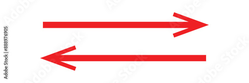 Long arrows icon set. Vector set of trendy long arrows left and right in flat style. Replaceable vector design.
