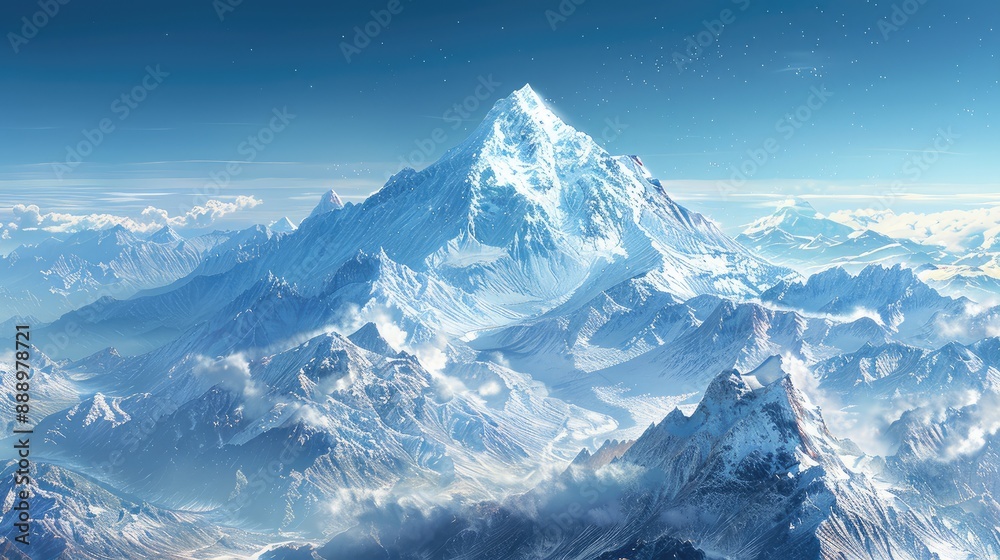Majestic mountains under clear skies Majestic mountains under clear skies