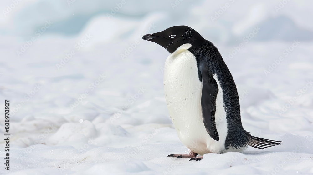 Obraz premium Adelie penguin on the ice in Antarctica