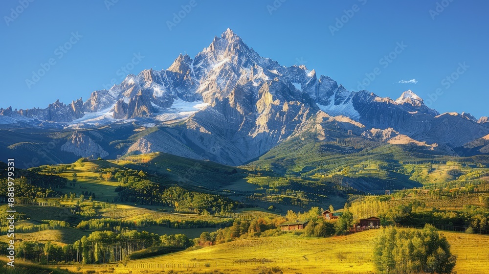 Fototapeta premium Majestic mountains under clear skies