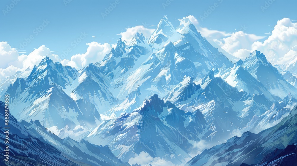 Majestic mountains under clear skies Majestic mountains under clear skies