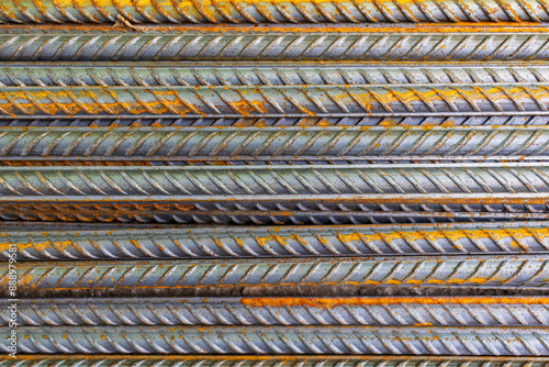 Obraz na płótnie bars of steel reinforcement in close-up w salonie