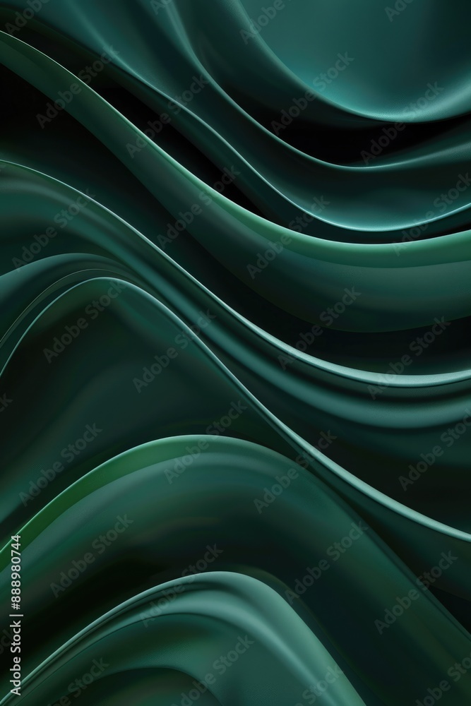 Green Elegant Background. Dark Green Wave with Three-Dimensional Curve Illustration Green Elegant Background. Dark Green Wave with Three-Dimensional Curve Illustration