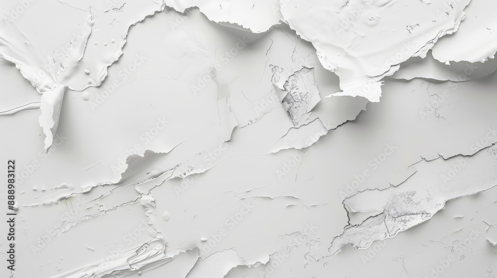 Obraz premium Concept of renovation reflected through white paint spots on paper from top view