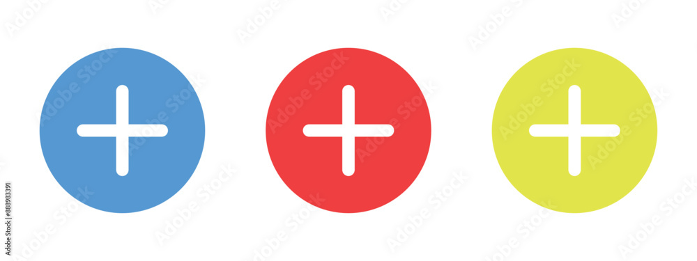 More icon. Set of plus icons. Vector illustration More icon. Set of plus icons. Vector illustration