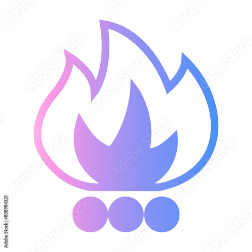 incineration Line Gradient Icon