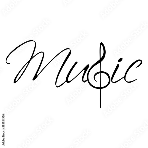 Music Clef Note French Violin Treble Musical Instrument Sound Love Icon Symbol Design	