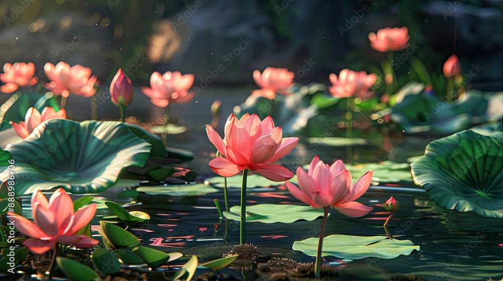 lotuses that have not yet bloomed and ponds lotuses that have not yet bloomed and ponds