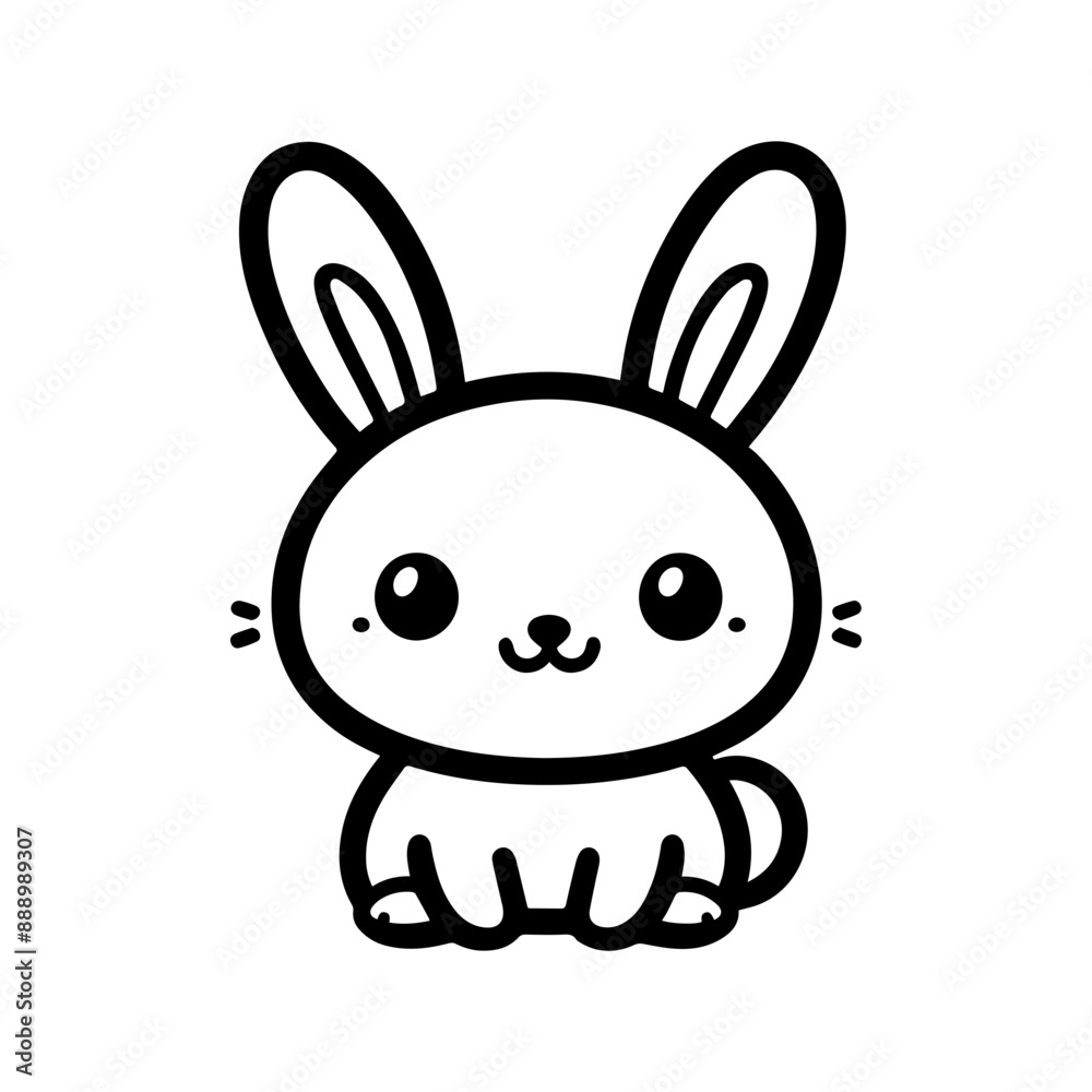 Cute bunny rabbit outline sketch vector illustration. Cute bunny rabbit outline sketch vector illustration.