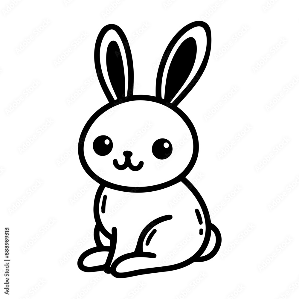 Cute bunny rabbit outline sketch vector illustration. Cute bunny rabbit outline sketch vector illustration.