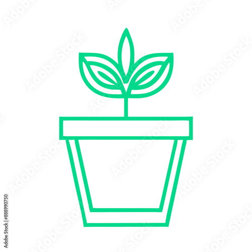 icon of plant pot with Straight Lines and Shapes