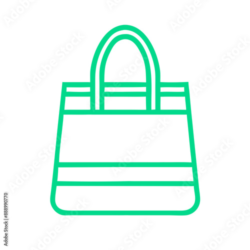 icon of reusable bags with Straight Lines and Shapes