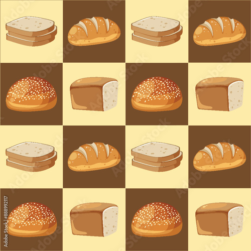 Assorted Bread Pattern Illustration