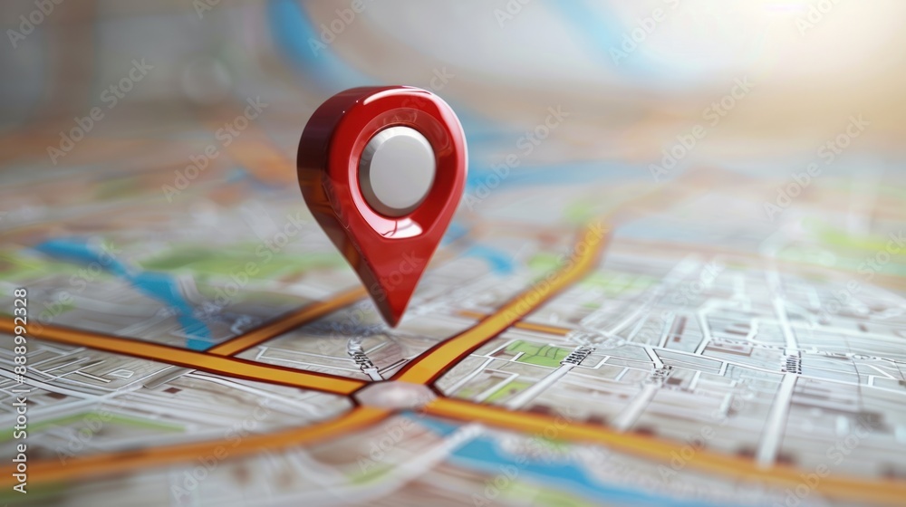 Pins are placed on the map and indicate locations Pins are placed on the map and indicate locations