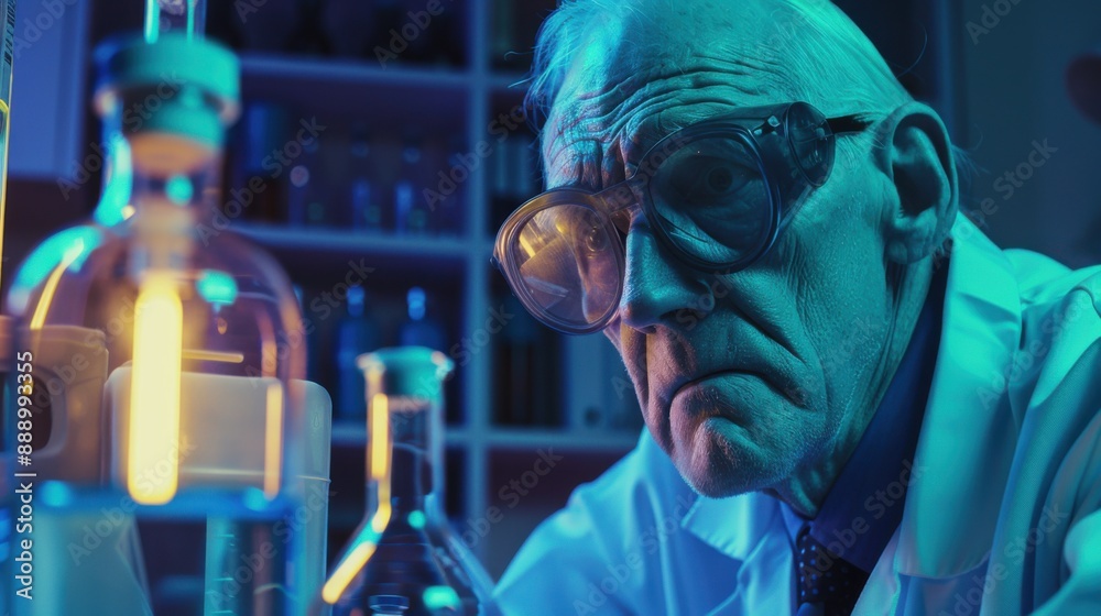 Mad Scientist in Laboratory