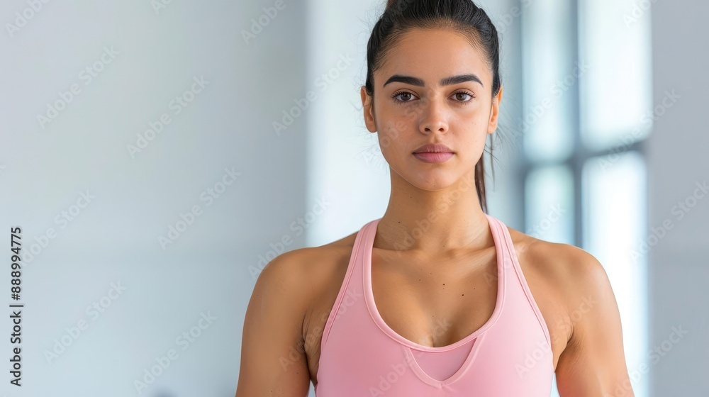 Strong woman engaging in dumbbell exercises, modern gym, highlighting muscle definition and workout gear Strong woman engaging in dumbbell exercises, modern gym, highlighting muscle definition and workout gear