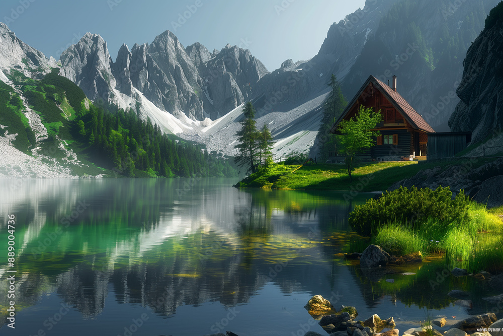 Fototapeta premium lake in the mountains