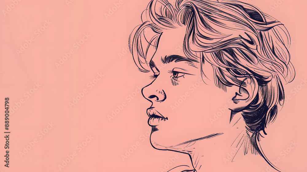 Teenage Guy: Attractive Body Sketch Illustration Teenage Guy: Attractive Body Sketch Illustration