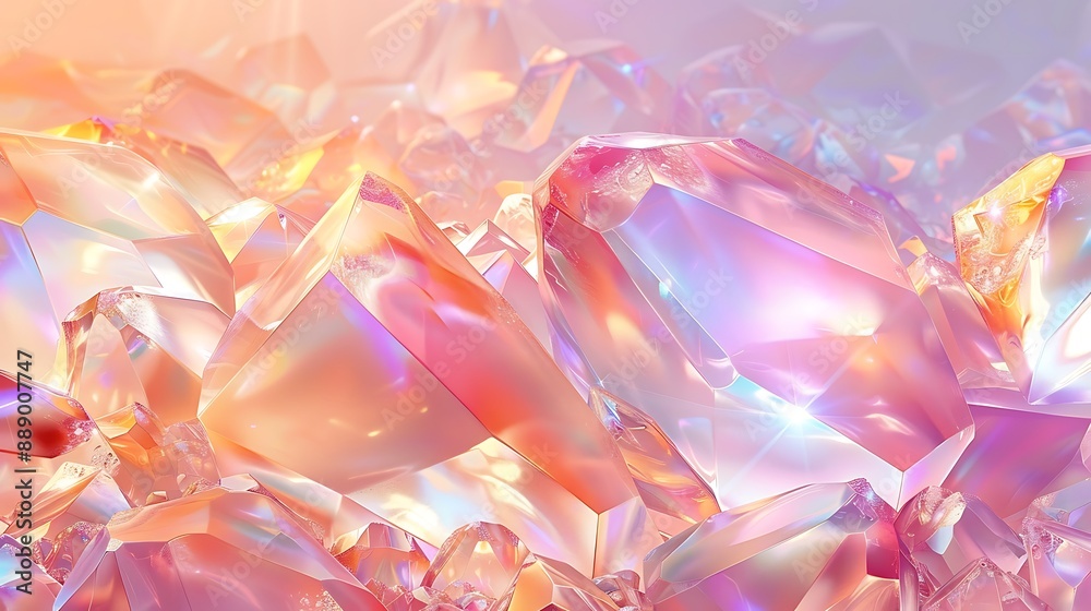 Iridescent Crystalline Textures - Shimmering Abstract Background