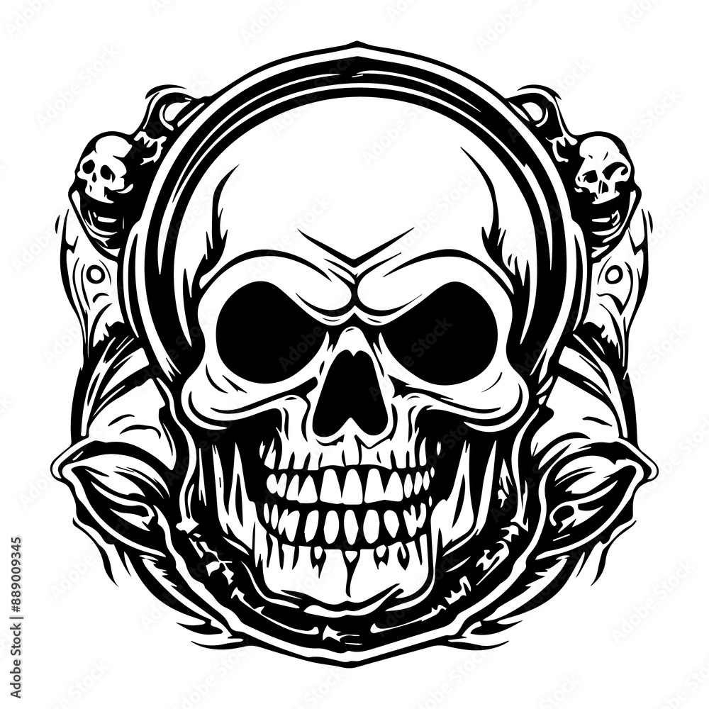 skull logo featuring a human skeleton head with a horrifying grin ai generated skull logo featuring a human skeleton head with a horrifying grin ai generated