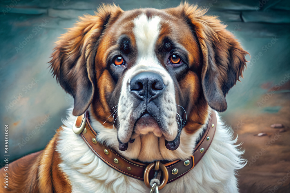 A dog of the St. Bernard breed. Focus concept A dog of the St. Bernard breed. Focus concept