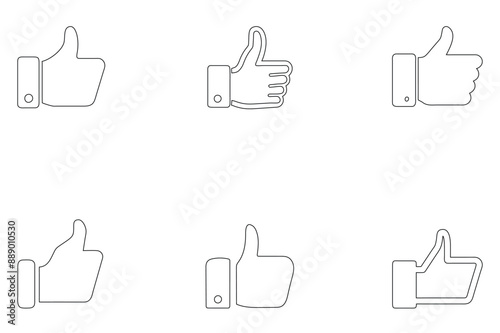 thumps up like hand emoji icon in different stye on white background