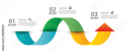 Infographics arrow symbol timeline business steps to success.