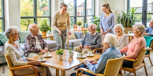 family is meeting in a living room