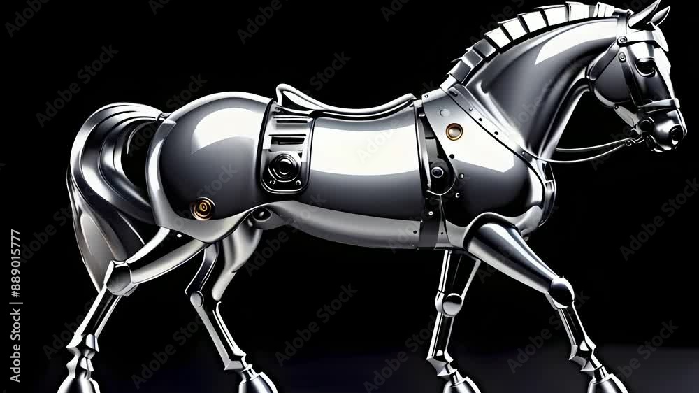 3d metal robot horse. animal robot 3d metal robot horse. animal robot